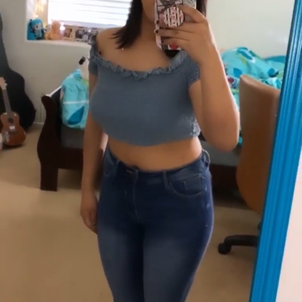 Forever 21 Ruffled Off-The-Shoulder Crop Top